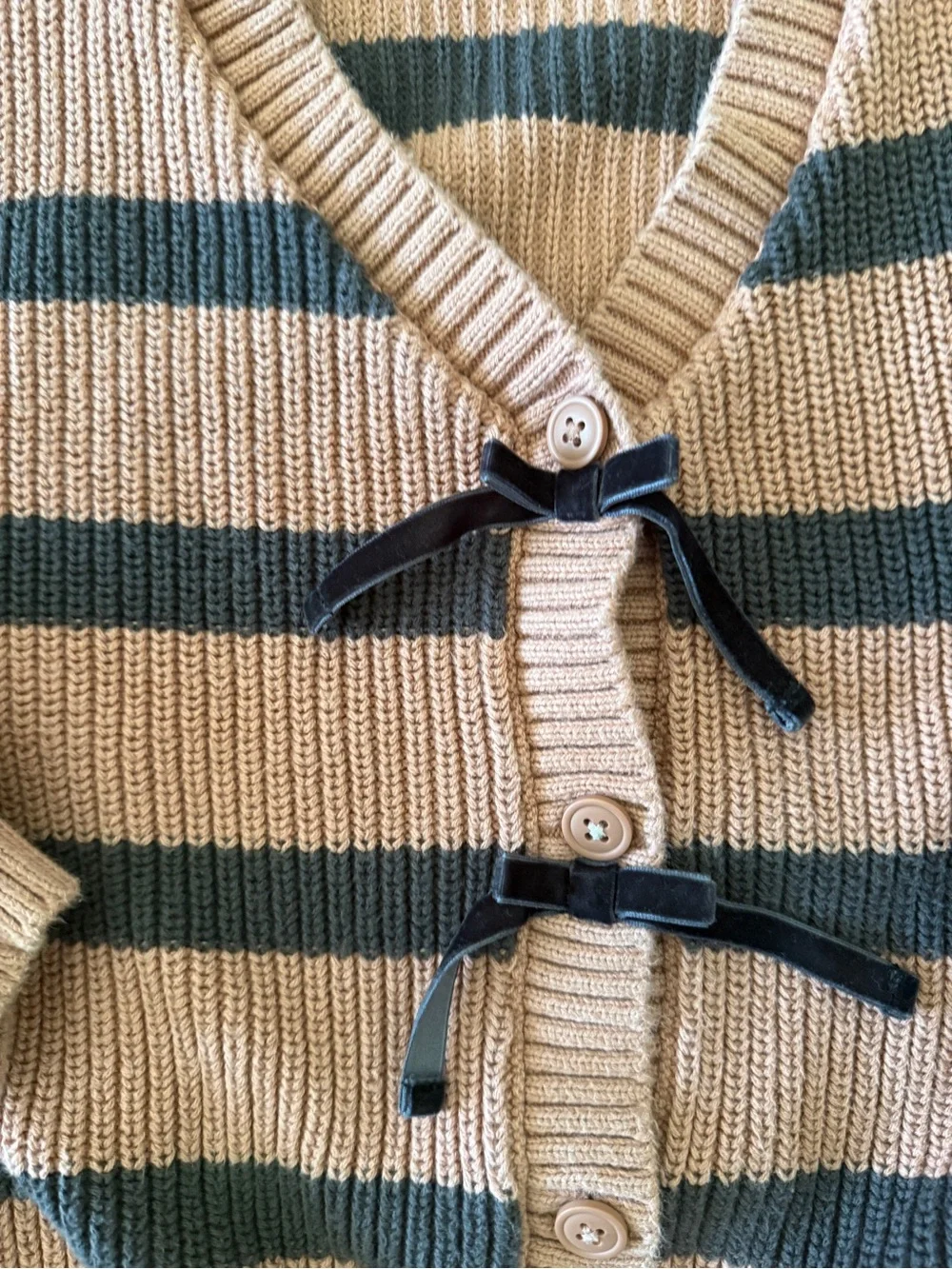 5T Carters Striped Knit Cardigan Bow Details - Brown & Black